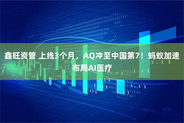 鑫旺资管 上线3个月，AQ冲至中国第7！蚂蚁加速布局AI医疗